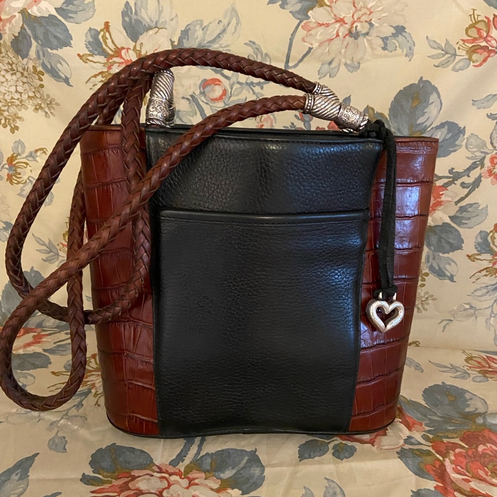 Vintage Brighton “Delores” Leather Tote Bucket Bag